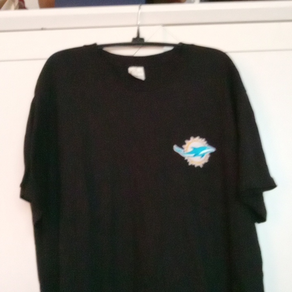 Miami Dolphins Stitched Logo Black Size XL EUC